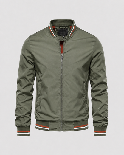 Men's Classic Bomber Jacket | Ribbed Trim | Zip Front | Lightweight | Smart Casual | Steven & Levon