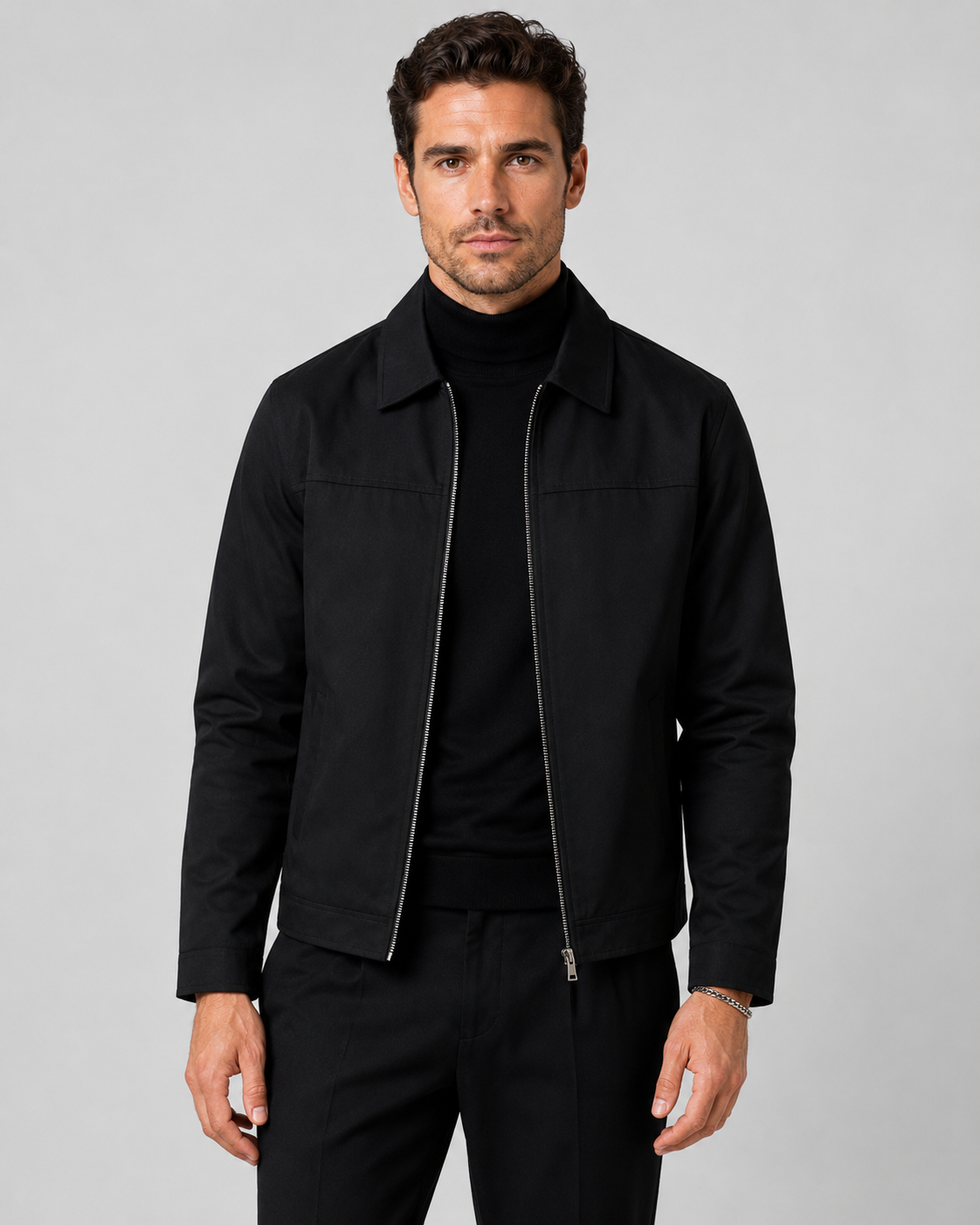 Men's Classic Harrington Jacket | Zip Front | Stand Collar | Lightweight | Smart Casual | Steven & Levon
