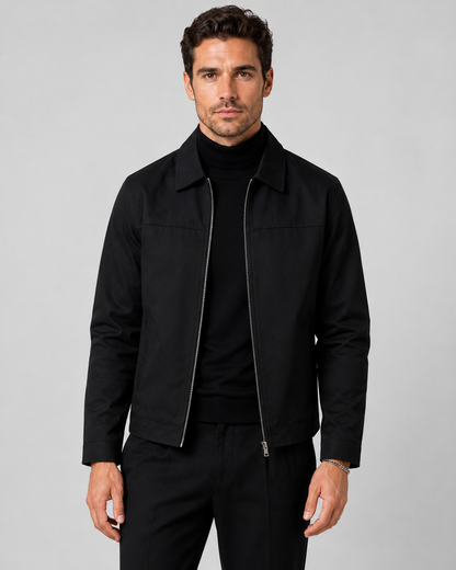 Men's Classic Harrington Jacket | Zip Front | Stand Collar | Lightweight | Smart Casual | Steven & Levon