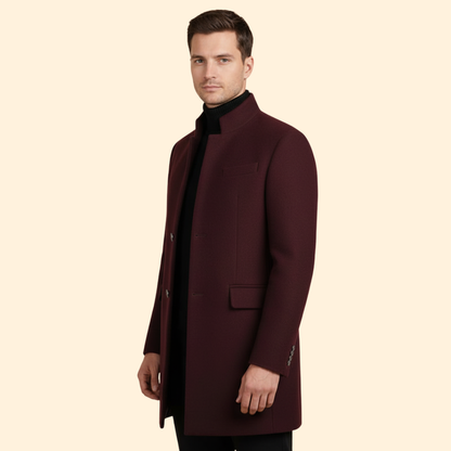 Men's Streamlined Fit Coat | Tailored Silhouette | Smart Casual Overcoat | Steven & Levon
