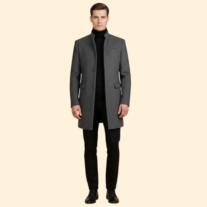 Men's Streamlined Fit Coat | Tailored Silhouette | Smart Casual Overcoat | Steven & Levon