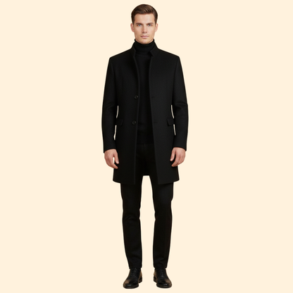 Men's Streamlined Fit Coat | Tailored Silhouette | Smart Casual Overcoat | Steven & Levon