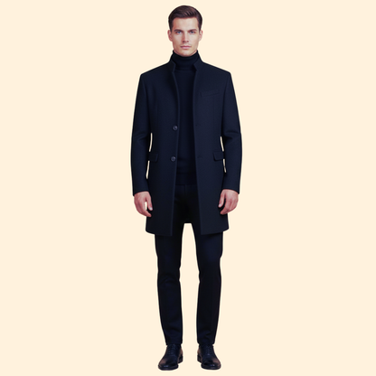 Men's Streamlined Fit Coat | Tailored Silhouette | Smart Casual Overcoat | Steven & Levon