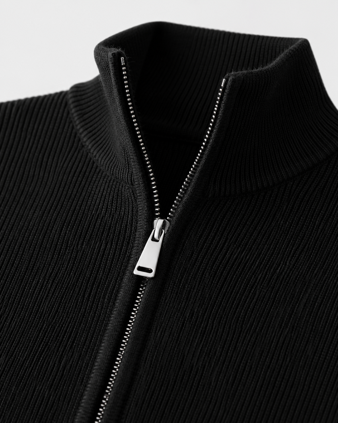 Men's Full Zip Knit Cardigan | Stand Collar | Soft Knit | Long Sleeve | Smart Casual | Steven & Levon