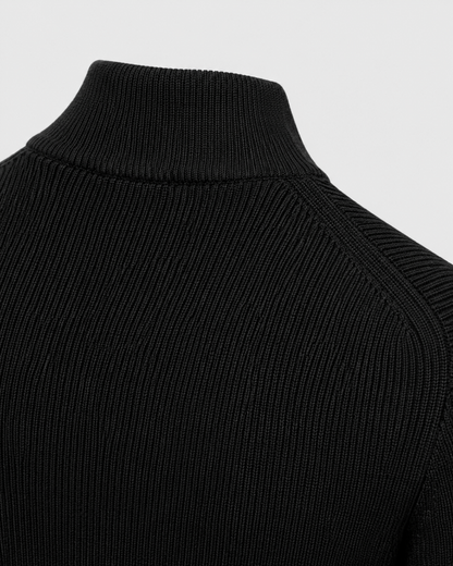 Men's Full Zip Knit Cardigan | Stand Collar | Soft Knit | Long Sleeve | Smart Casual | Steven & Levon