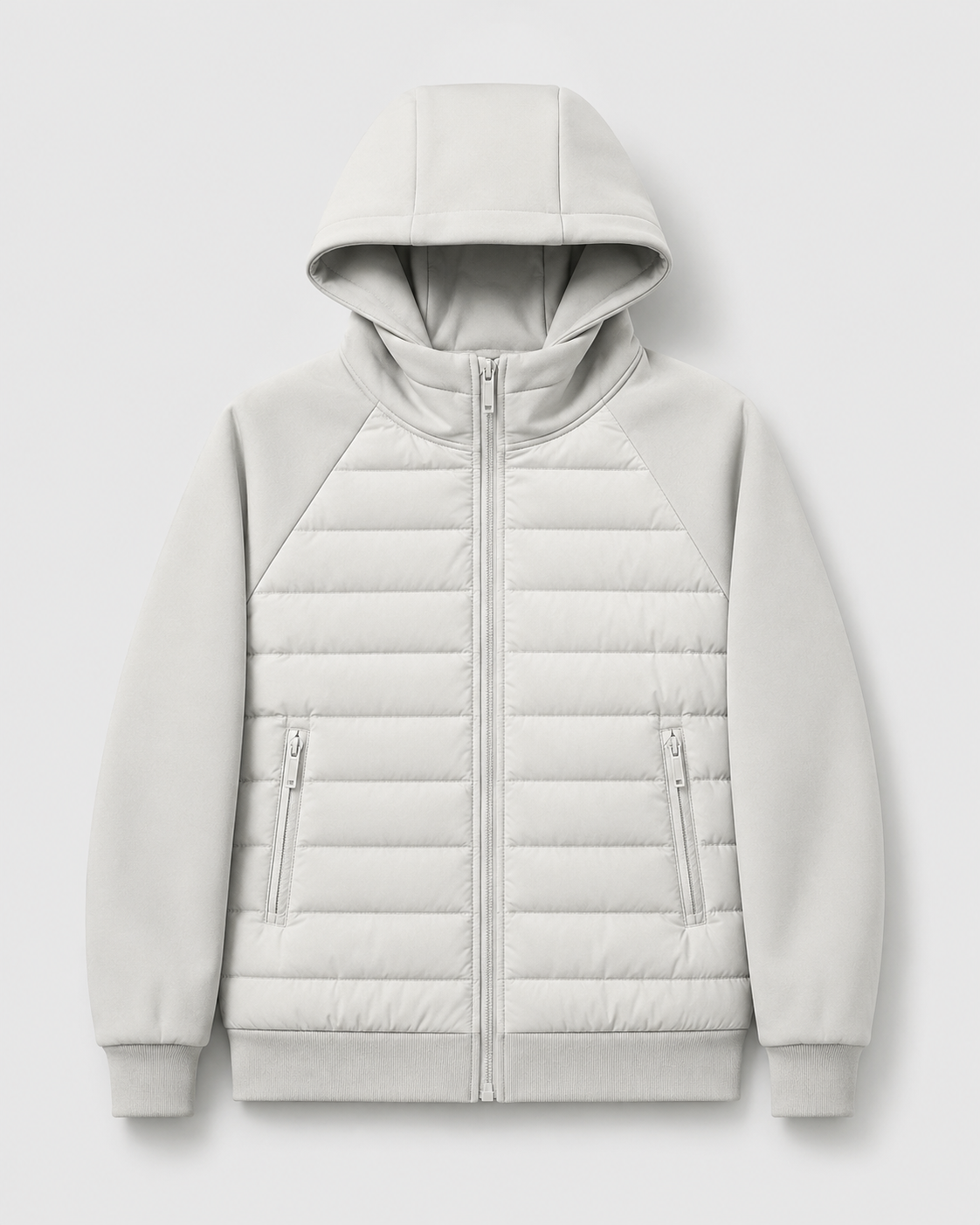Men's Hybrid Hooded Jacket | Quilted Padded | Zip Front | Lightweight Winter Outerwear | Steven & Levon