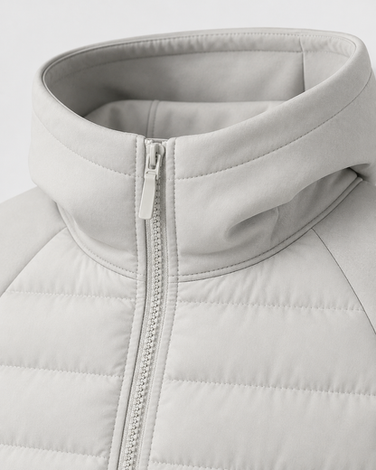 Men's Hybrid Hooded Jacket | Quilted Padded | Zip Front | Lightweight Winter Outerwear | Steven & Levon