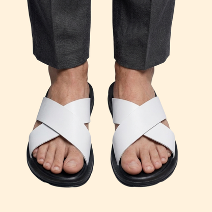 Men's Leather Slip-On Sandals | Men's Sandals | Men | Open Toe Casual Comfort | Steven & Levon