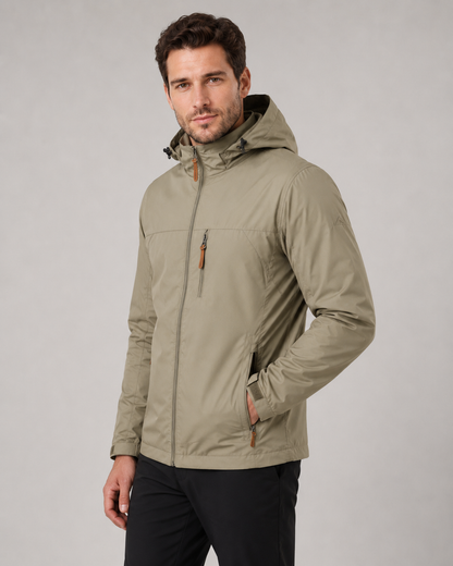 Men's Hooded Windbreaker Jacket | Lightweight | Zip Front | Water Resistant | Outdoor Outerwear | Steven & Levon