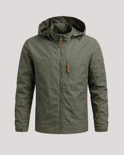 Men's Hooded Windbreaker Jacket | Lightweight | Zip Front | Water Resistant | Outdoor Outerwear | Steven & Levon