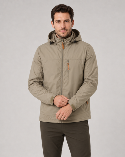 Men's Hooded Windbreaker Jacket | Lightweight | Zip Front | Water Resistant | Outdoor Outerwear | Steven & Levon