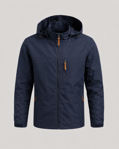 Men's Hooded Windbreaker Jacket | Lightweight | Zip Front | Water Resistant | Outdoor Outerwear | Steven & Levon