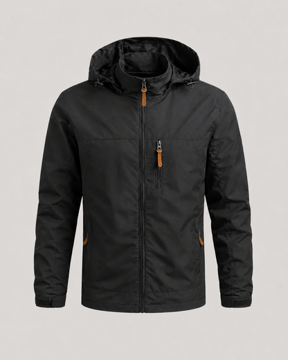 Men's Hooded Windbreaker Jacket | Lightweight | Zip Front | Water Resistant | Outdoor Outerwear | Steven & Levon