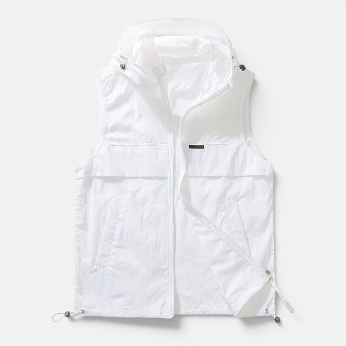 Men's Hooded Utility Vest | Lightweight | Zip Front | Multi-Pocket | Outdoor Hiking Workwear | Steven & Levon