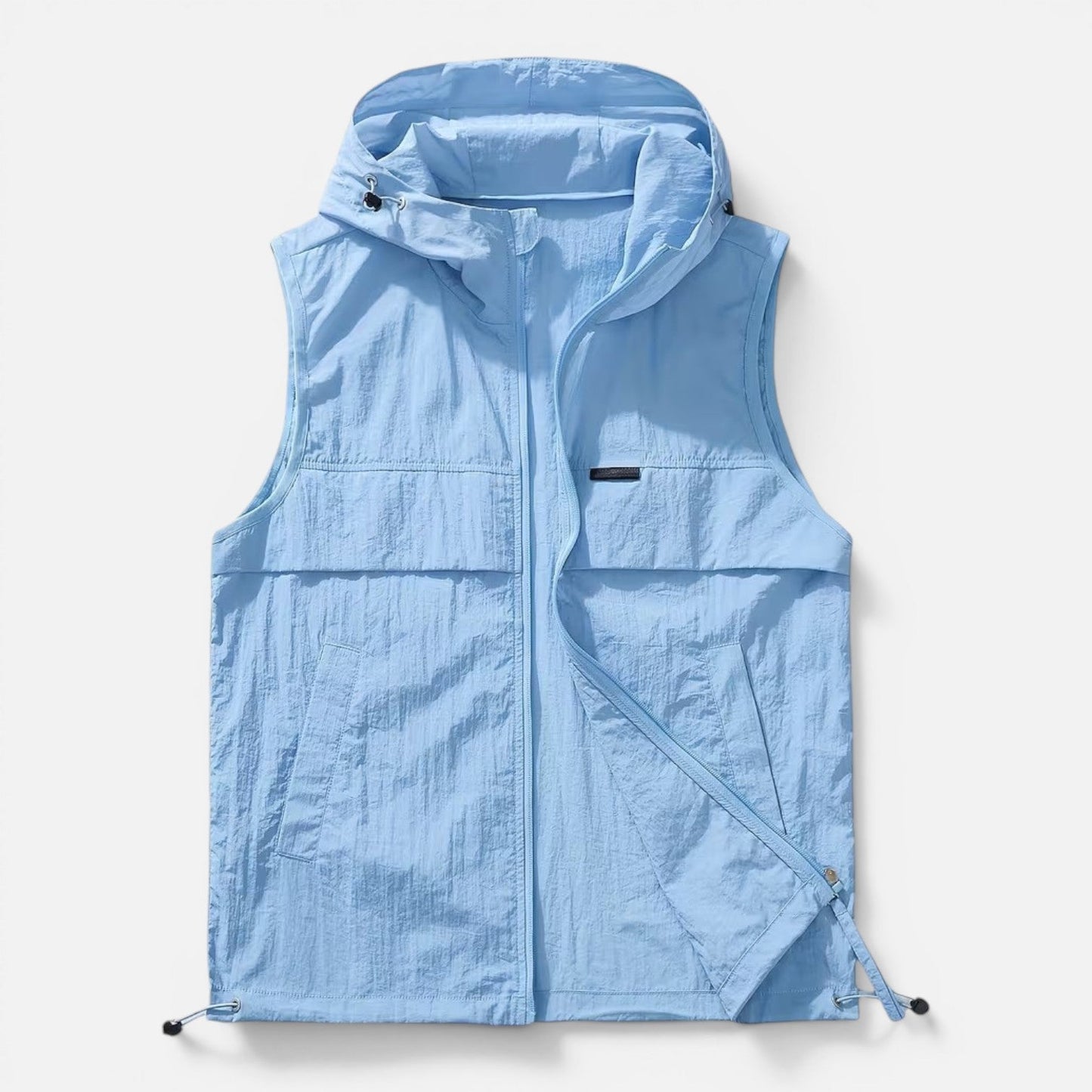 Men's Hooded Utility Vest | Lightweight | Zip Front | Multi-Pocket | Outdoor Hiking Workwear | Steven & Levon
