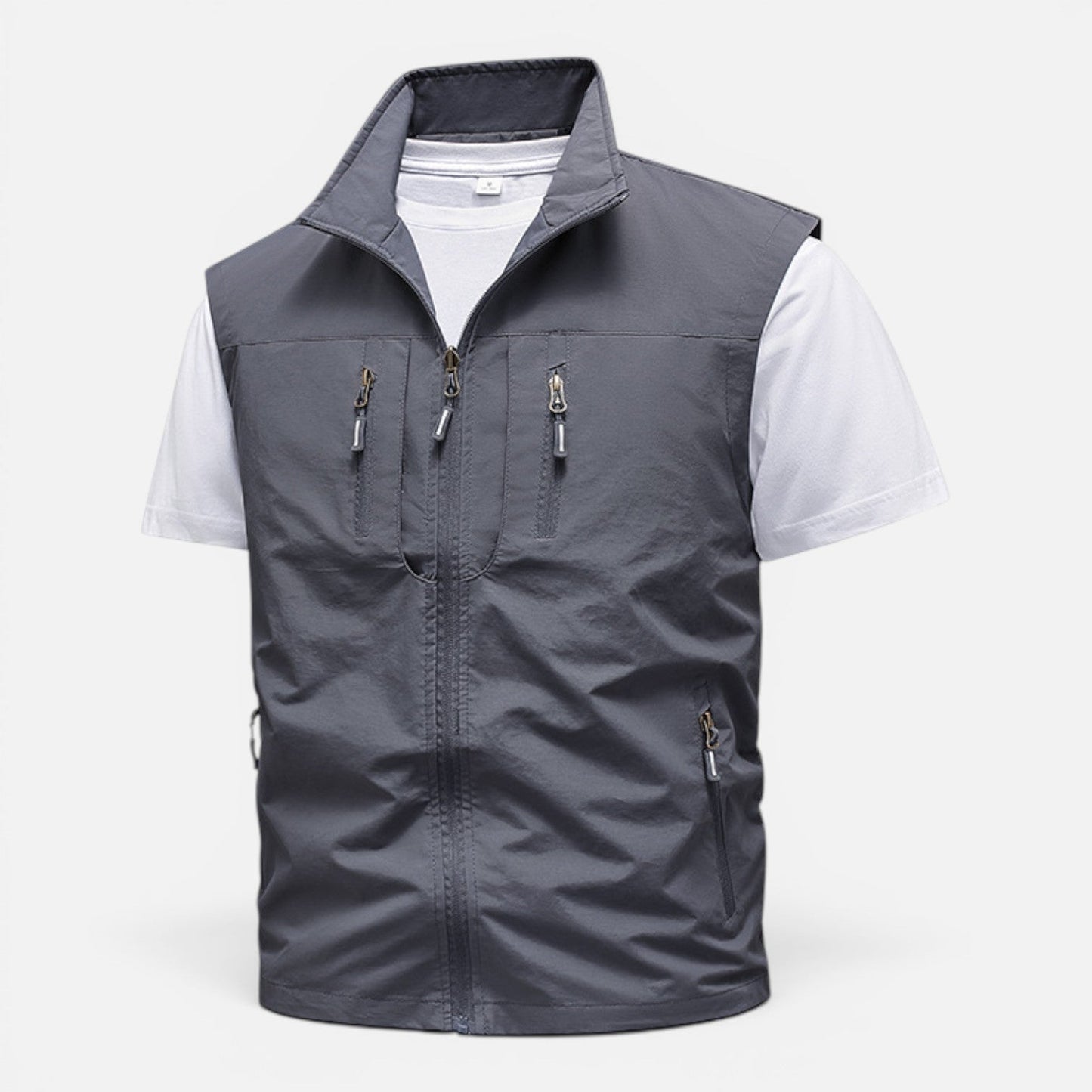 Men's Multi-Pocket Utility Gilet | Lightweight | Zip Front | Outdoor Workwear Vest | Steven & Levon