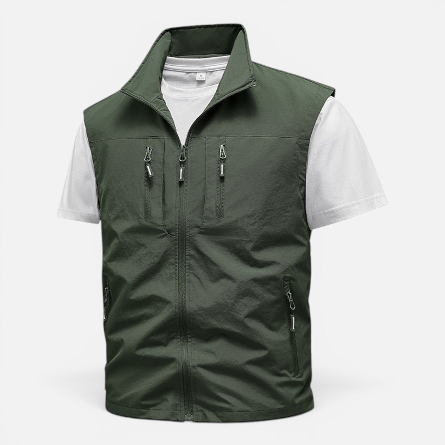 Men's Multi-Pocket Utility Gilet | Lightweight | Zip Front | Outdoor Workwear Vest | Steven & Levon
