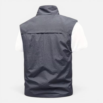 Men's Multi-Pocket Utility Gilet | Lightweight | Zip Front | Outdoor Workwear Vest | Steven & Levon