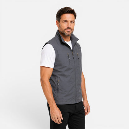 Men's Multi-Pocket Utility Gilet | Lightweight | Zip Front | Outdoor Workwear Vest | Steven & Levon
