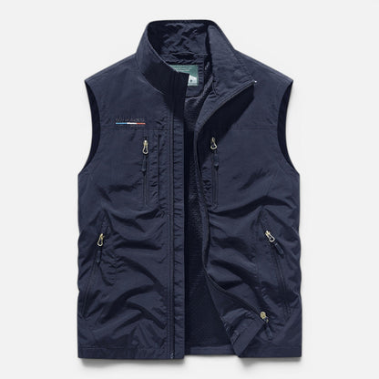 Men's Outdoor Utility Vest | Lightweight | Zip Pockets | Breathable | Fishing Hiking | Steven & Levon