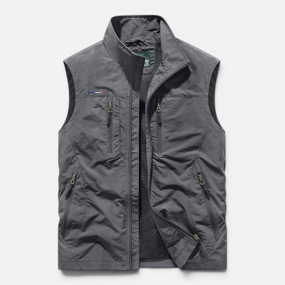 Men's Outdoor Utility Vest | Lightweight | Zip Pockets | Breathable | Fishing Hiking | Steven & Levon