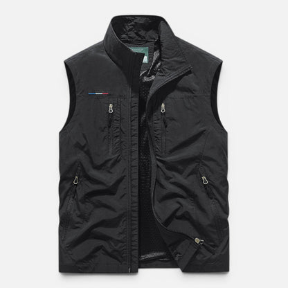 Men's Outdoor Utility Vest | Lightweight | Zip Pockets | Breathable | Fishing Hiking | Steven & Levon