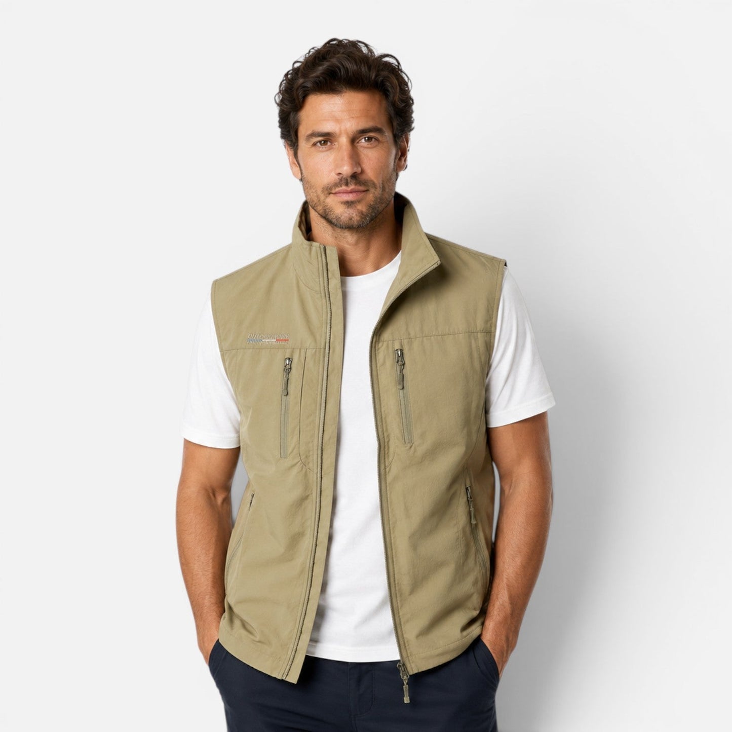 Men's Outdoor Utility Vest | Lightweight | Zip Pockets | Breathable | Fishing Hiking | Steven & Levon