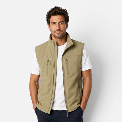 Men's Outdoor Utility Vest | Lightweight | Zip Pockets | Breathable | Fishing Hiking | Steven & Levon