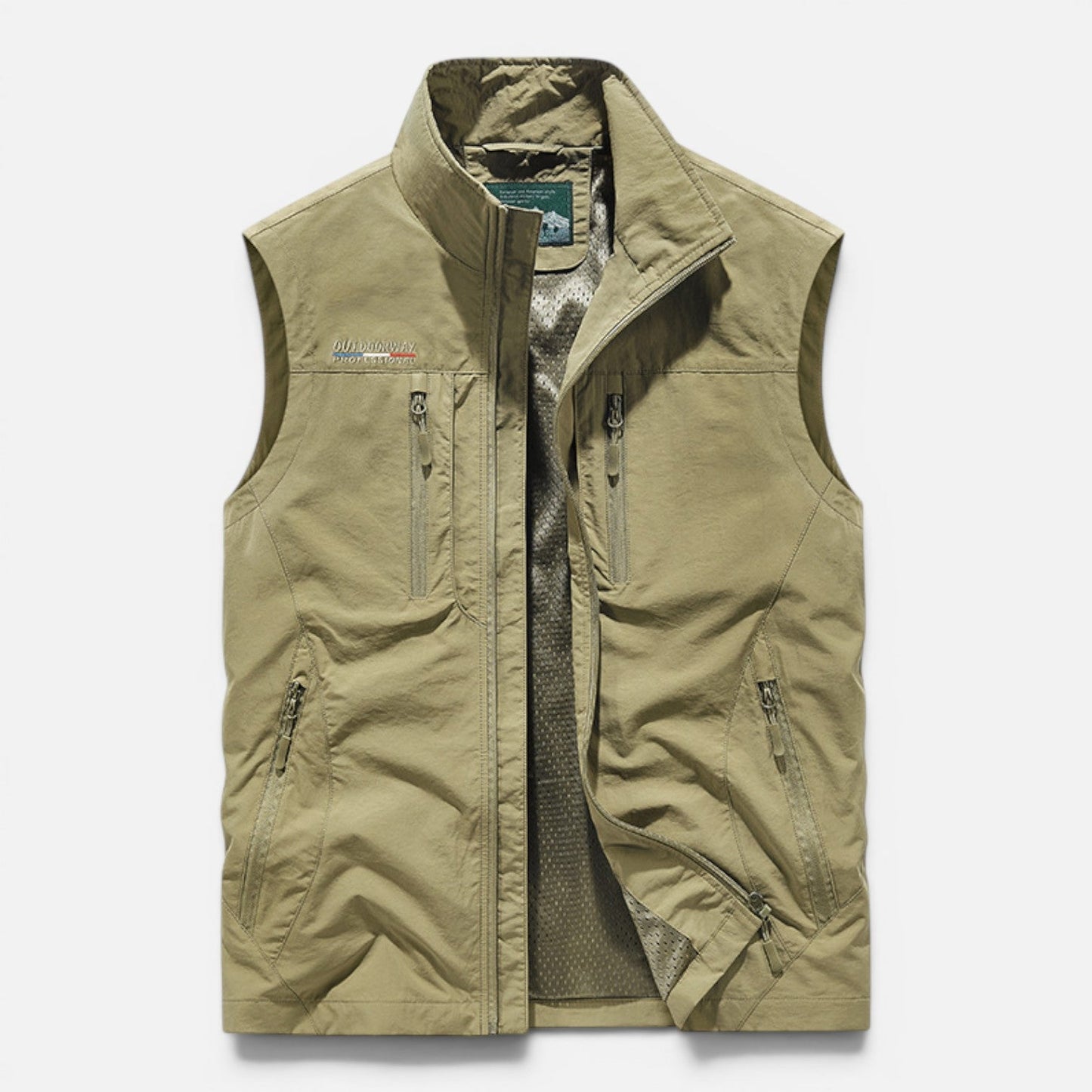 Men's Outdoor Utility Vest | Lightweight | Zip Pockets | Breathable | Fishing Hiking | Steven & Levon