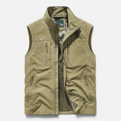 Men's Outdoor Utility Vest | Lightweight | Zip Pockets | Breathable | Fishing Hiking | Steven & Levon