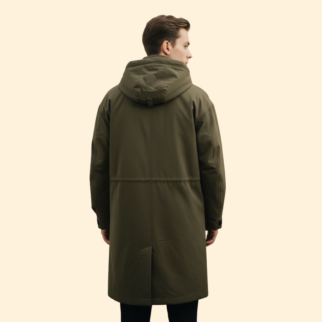 Men's Long Coat | Lapel Collar | Tailored Fit | Smart Casual Overcoat | Steven & Levon