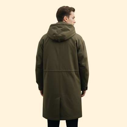 Men's Long Coat | Lapel Collar | Tailored Fit | Smart Casual Overcoat | Steven & Levon