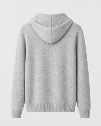 Men's Merino Wool Zip Hoodie | Lightweight Knit | Hooded Sweater | Soft Warm Layer | Steven & Levon