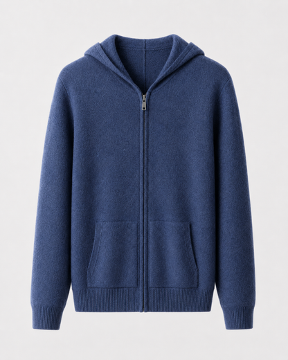 Men's Merino Wool Zip Hoodie | Lightweight Knit | Hooded Sweater | Soft Warm Layer | Steven & Levon