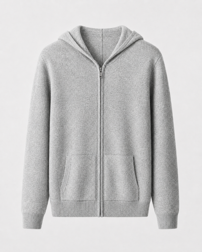 Men's Merino Wool Zip Hoodie | Lightweight Knit | Hooded Sweater | Soft Warm Layer | Steven & Levon
