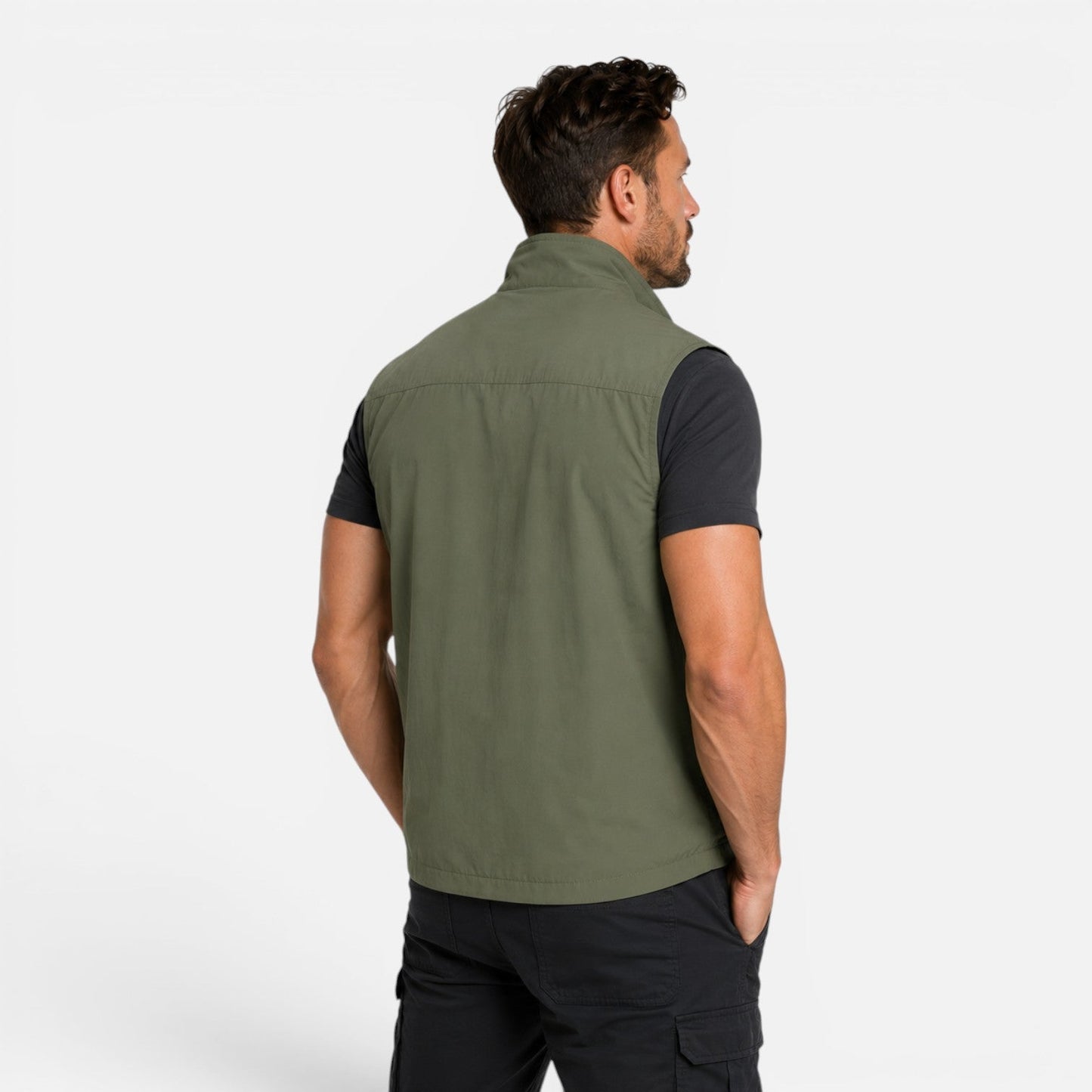 Men's Multi-Pocket Utility Gilet Vest | Lightweight | Zip Front | Outdoor Fishing Workwear | Steven & Levon