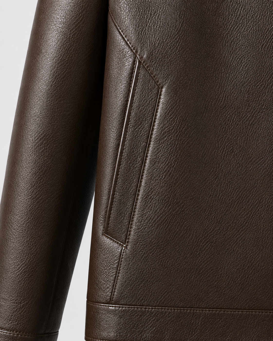 Men's PU Leather Jacket | Stand Collar | Zip Front | Lightweight Biker Style | Steven & Levon