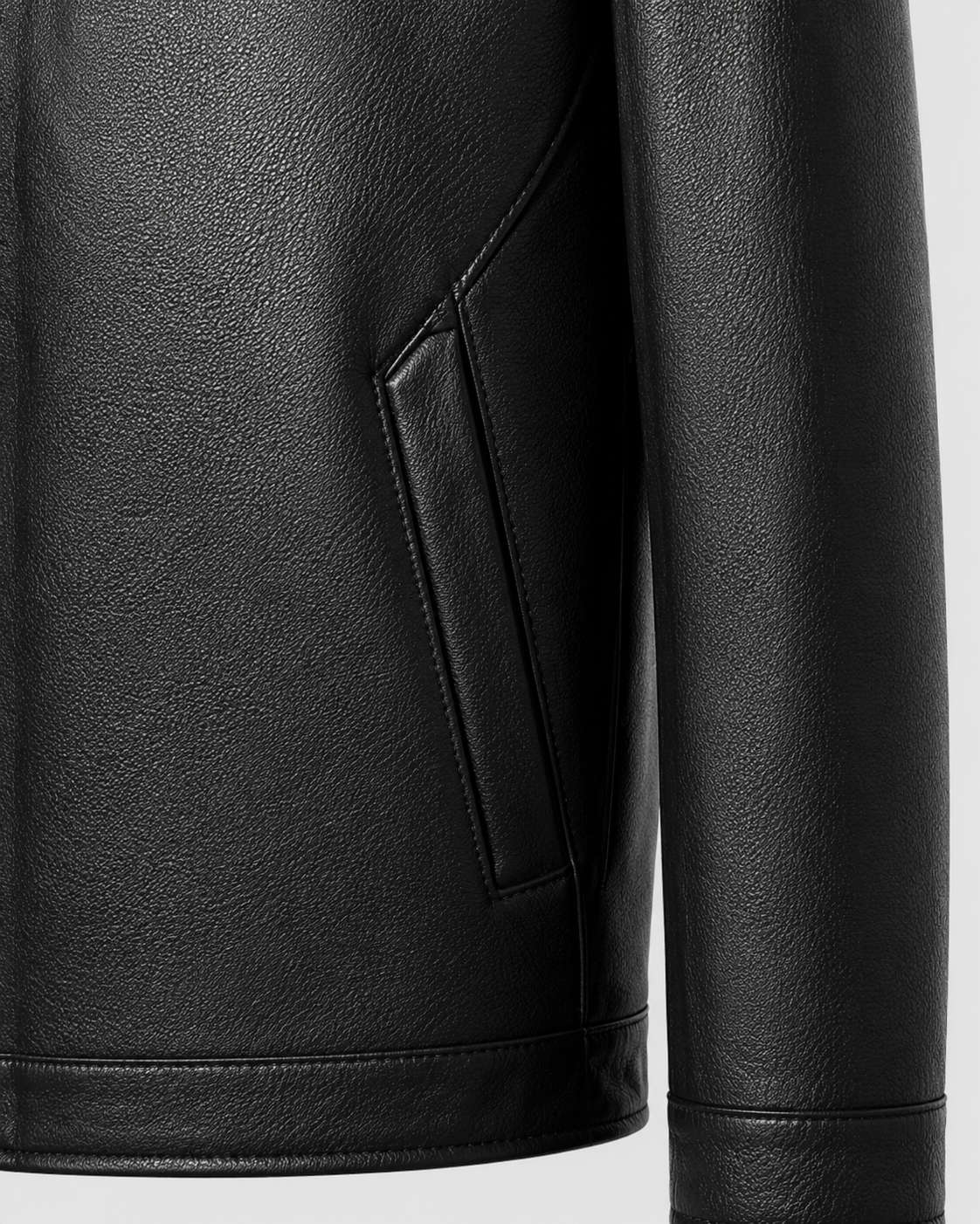 Men's PU Leather Jacket | Classic Collar | Zip Front | Lightweight | Smart Casual Outerwear | Steven & Levon