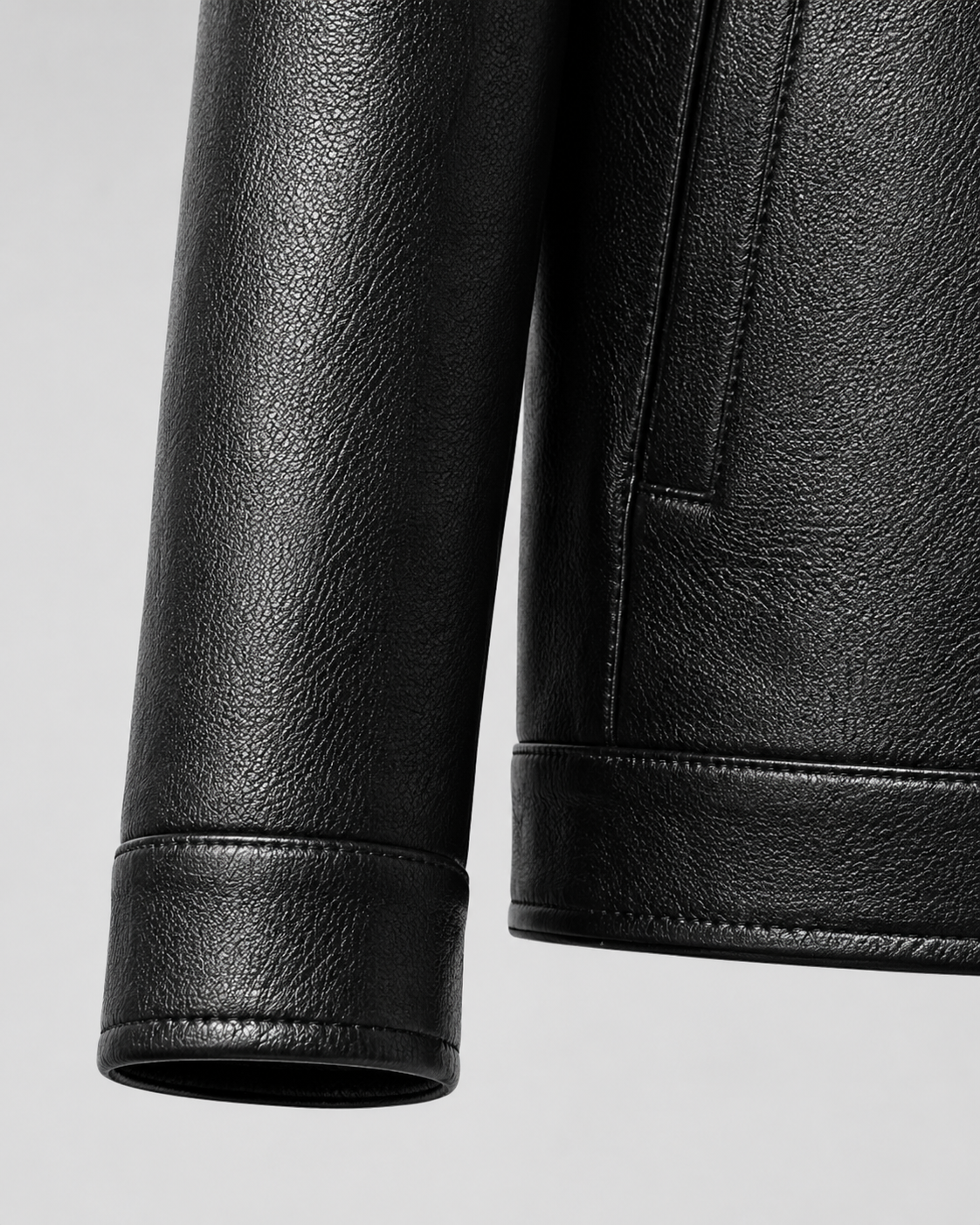 Men's PU Leather Jacket | Classic Collar | Zip Front | Lightweight | Smart Casual Outerwear | Steven & Levon