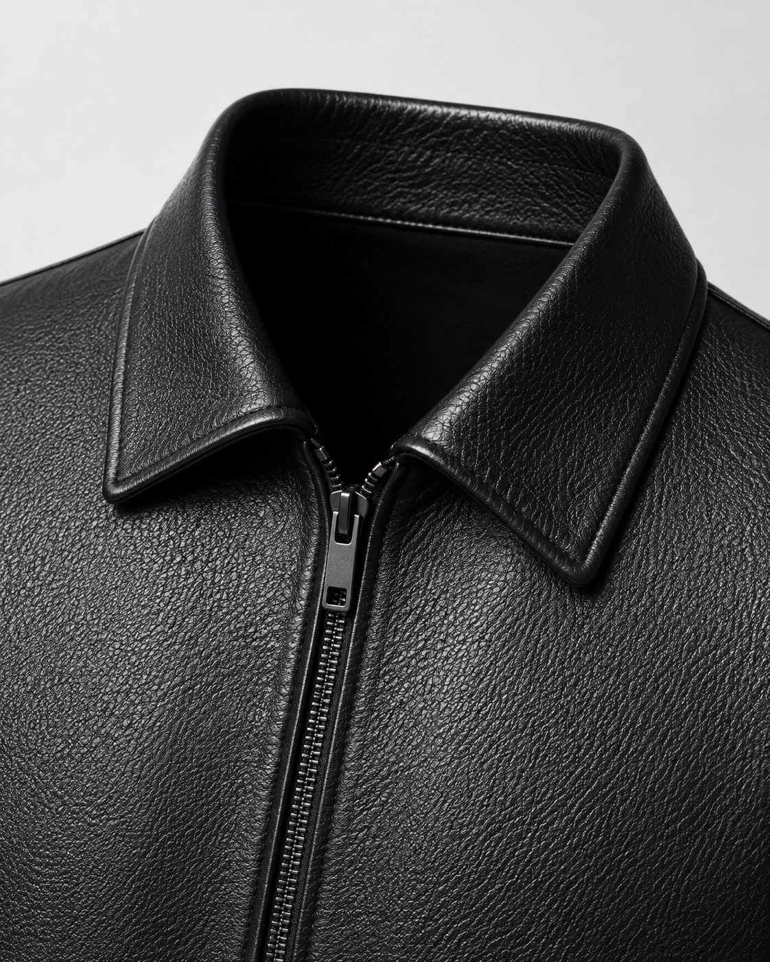 Men's PU Leather Jacket | Classic Collar | Zip Front | Lightweight | Smart Casual Outerwear | Steven & Levon