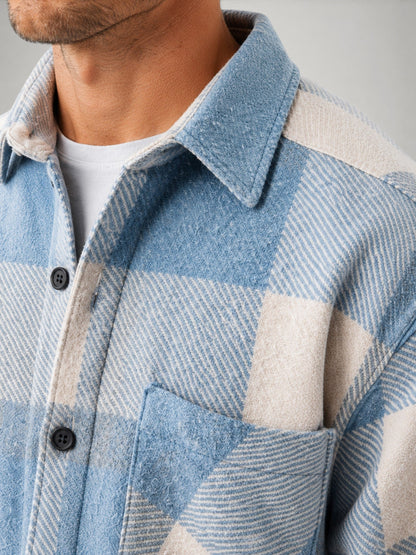 Men's Plaid Flannel Shirt | Long Sleeve | Button Up Overshirt | Brushed Cotton | Casual | Steven & Levon