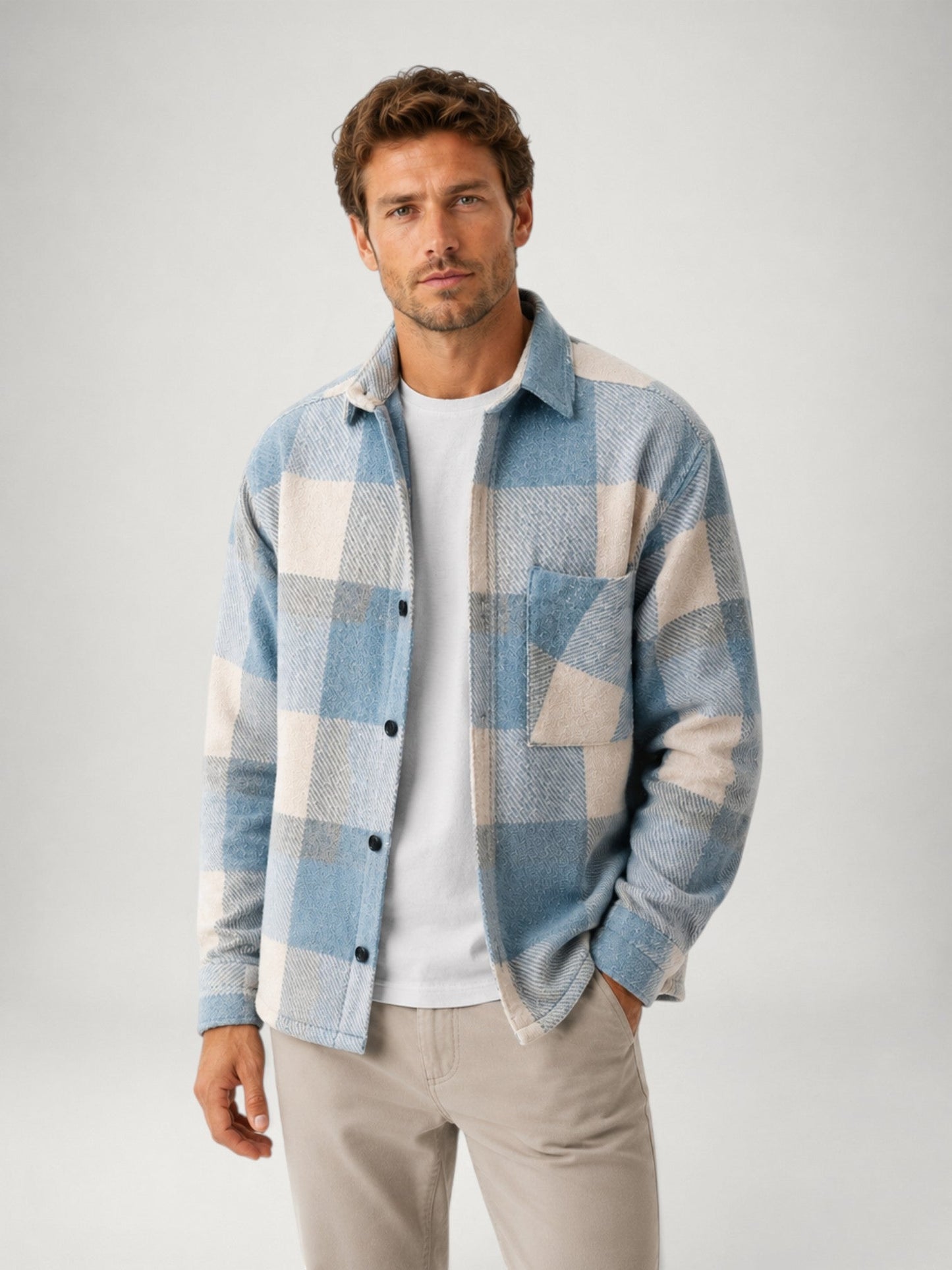 Men's Plaid Flannel Shirt | Long Sleeve | Button Up Overshirt | Brushed Cotton | Casual | Steven & Levon
