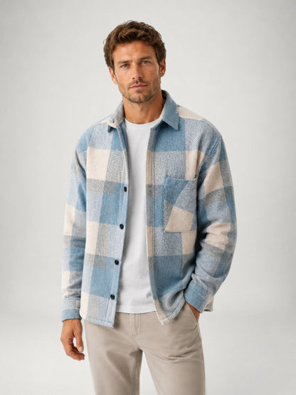 Men's Plaid Flannel Shirt | Long Sleeve | Button Up Overshirt | Brushed Cotton | Casual | Steven & Levon