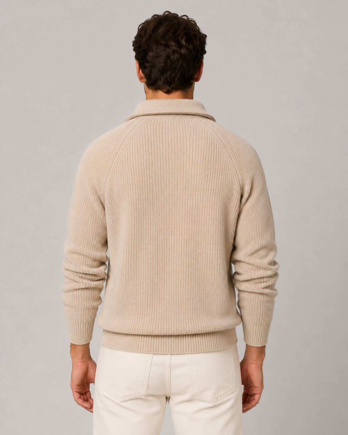 Men's Quarter Zip Ribbed Knit Sweater | Mock Neck | Long Sleeve | Warm Pullover | Steven & Levon