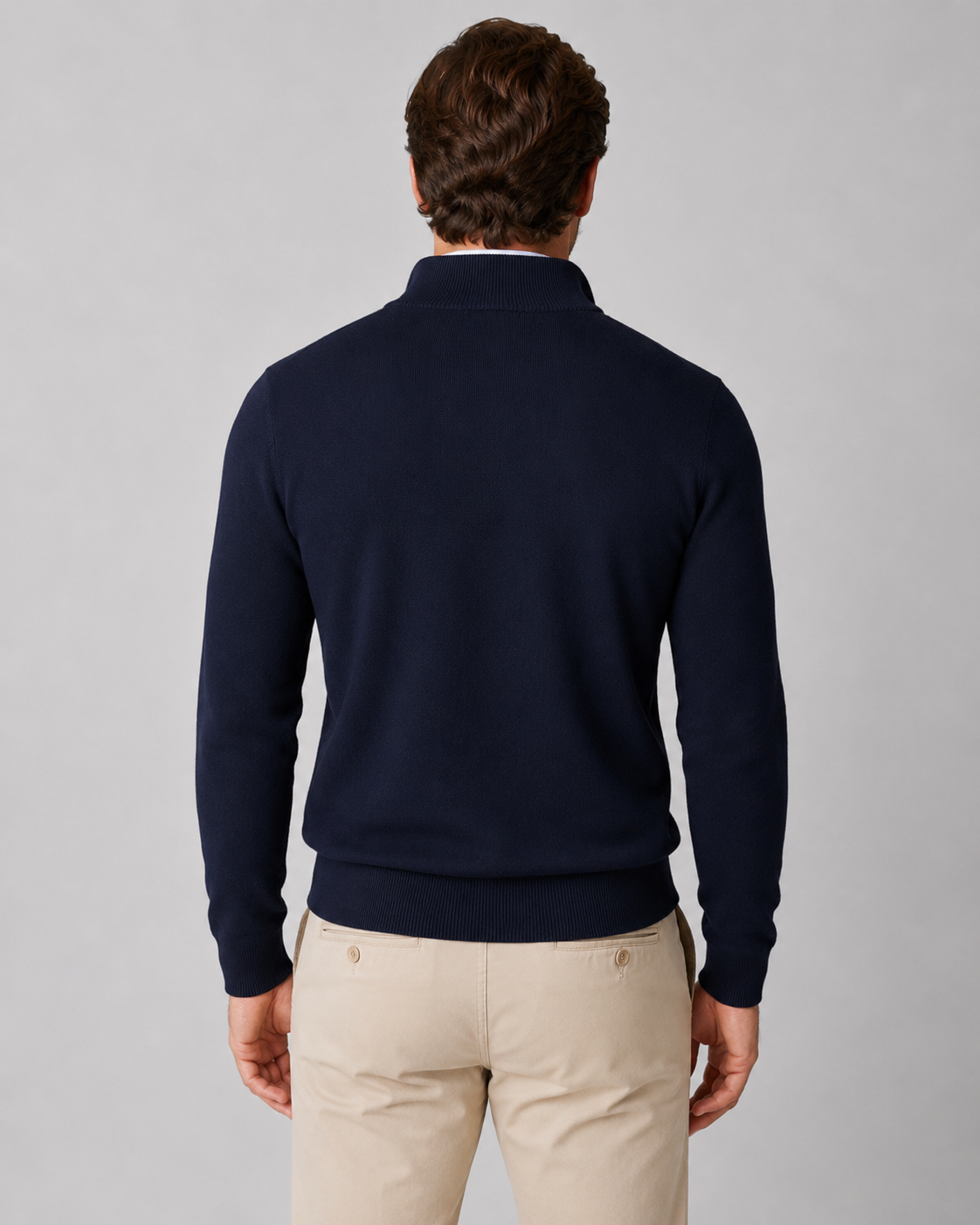 Men's Quarter Zip Knit Sweater | Long Sleeve | Soft Knit Pullover | Smart Casual | Steven & Levon