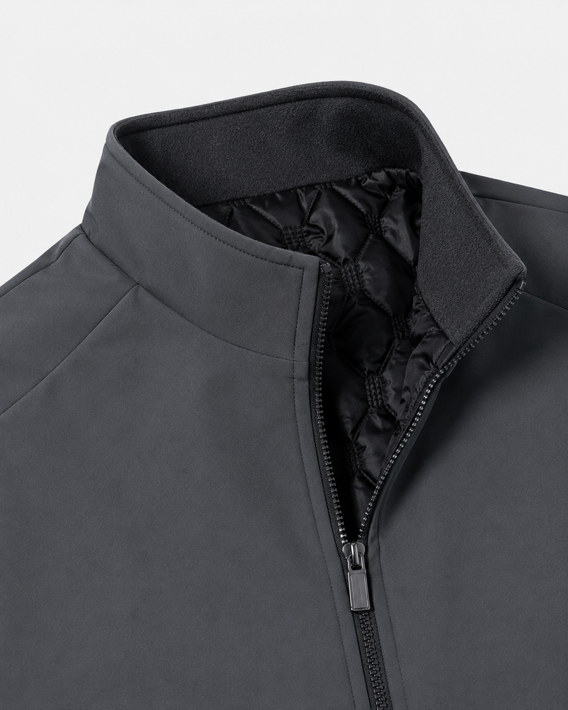 Men's Quilted Stand Collar Jacket | Lightweight Insulated | Zip Front | Smart Casual Outerwear | Steven & Levon