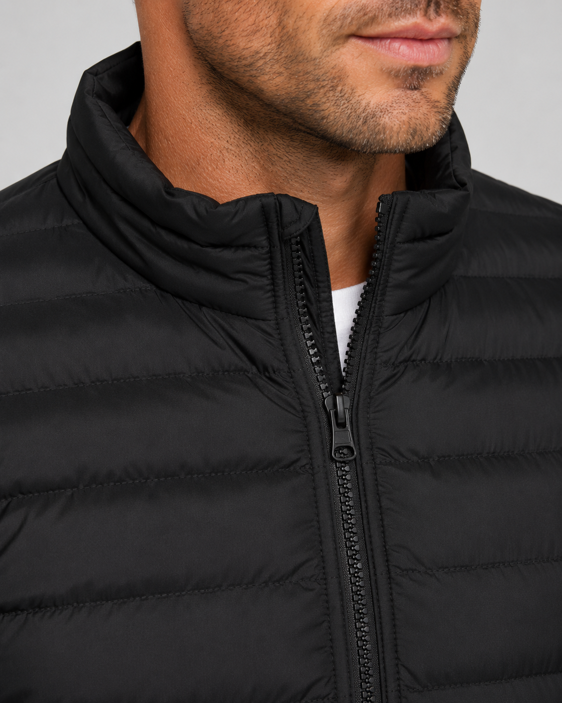 Men's Quilted Puffer Jacket | Stand Collar | Lightweight Insulated | Zip Front | Winter Outerwear | Steven & Levon
