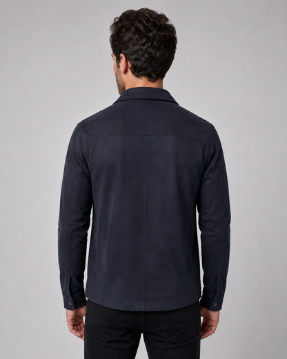 Men's Suede Overshirt Jacket | Slim Fit | Button Front | Utility Shirt Jacket | Steven & Levon
