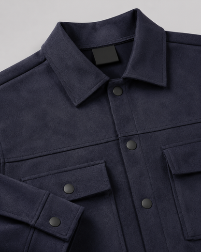 Men's Suede Overshirt Jacket | Slim Fit | Button Front | Utility Shirt Jacket | Steven & Levon