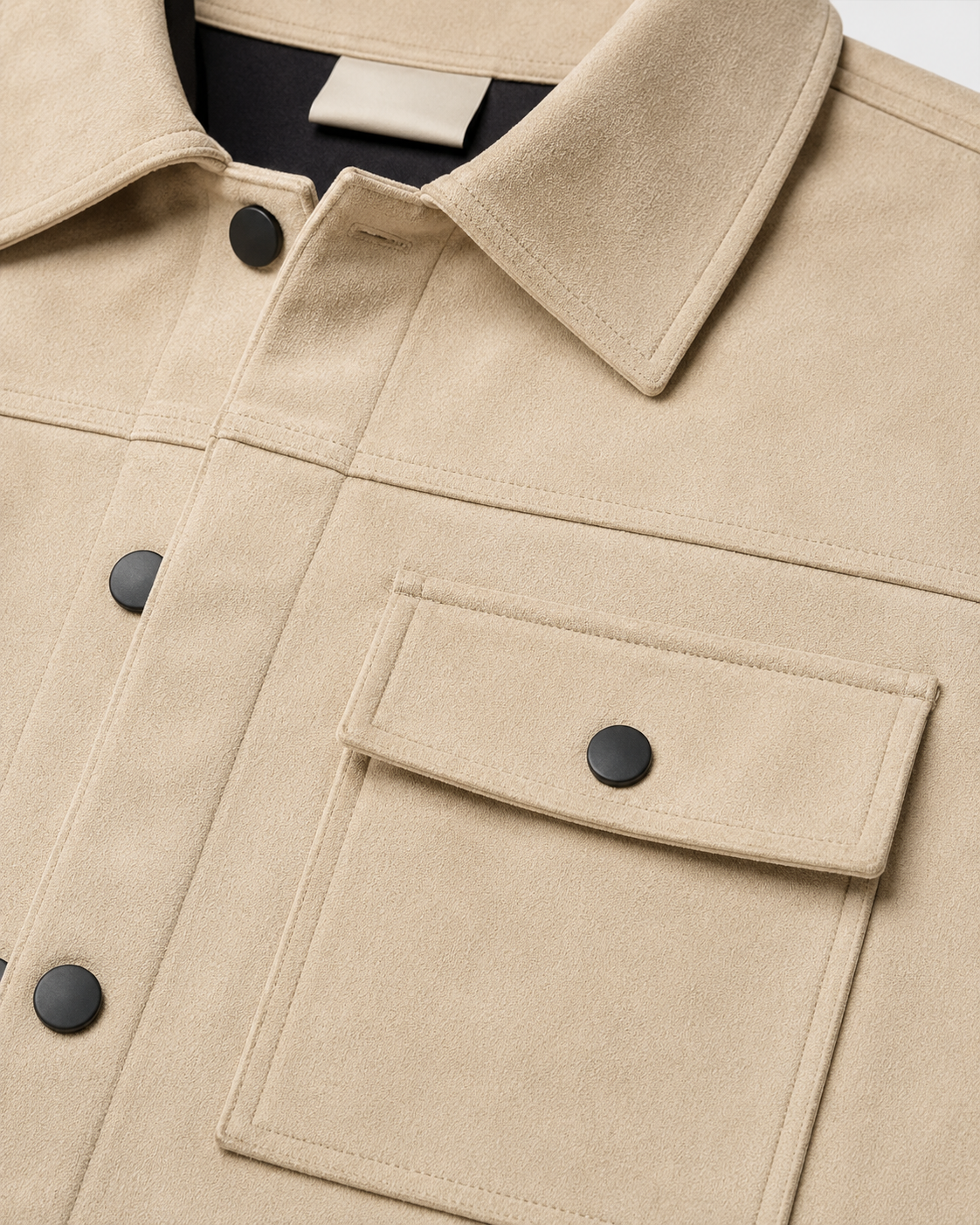 Men's Suede Overshirt Jacket | Slim Fit | Button Front | Utility Shirt Jacket | Steven & Levon